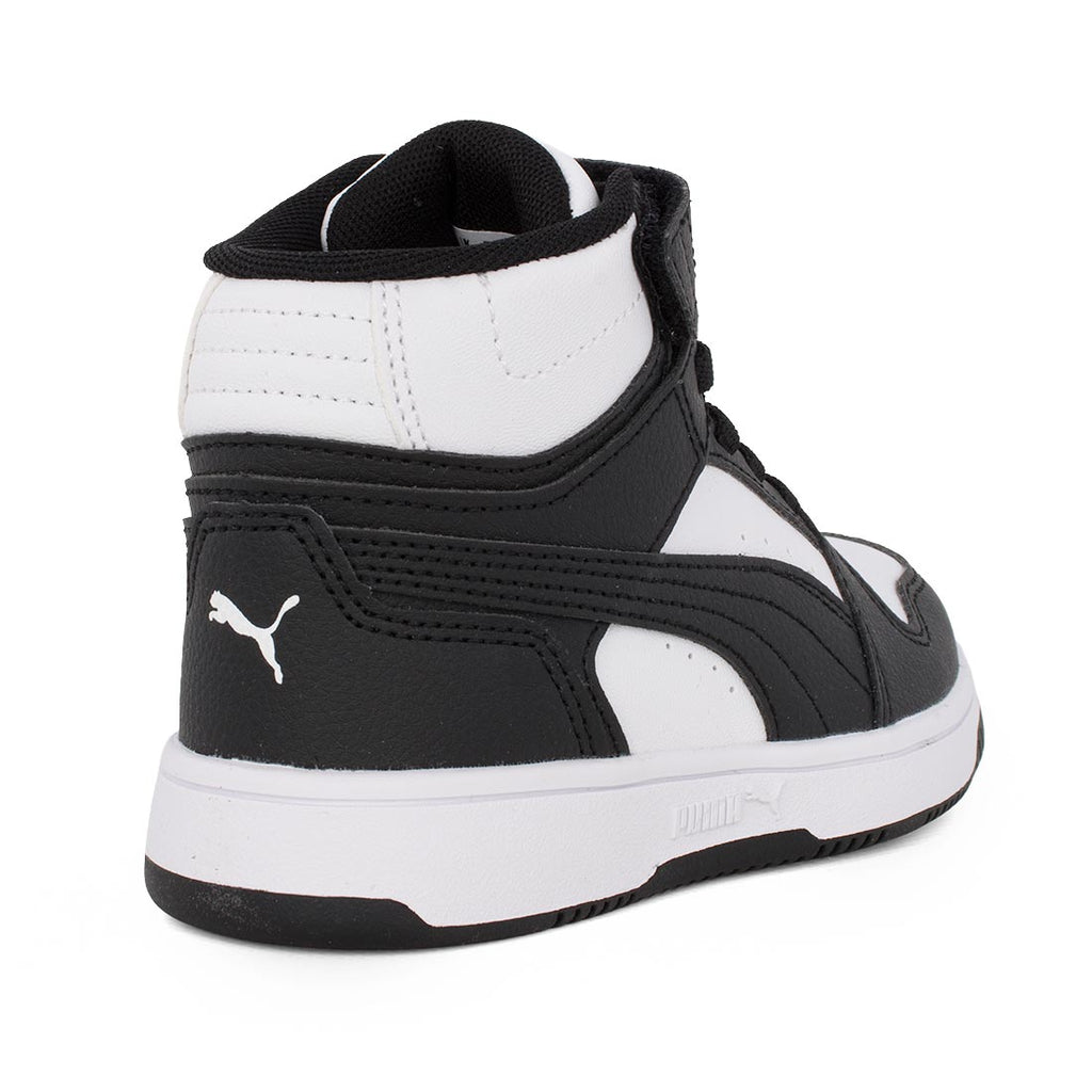 Puma Rebound Slam Mid AC+Ps 408801 01 Αθλητικό μποτάκι unisex σε οικολογικό δέρμα Λευκό-Μαύρο