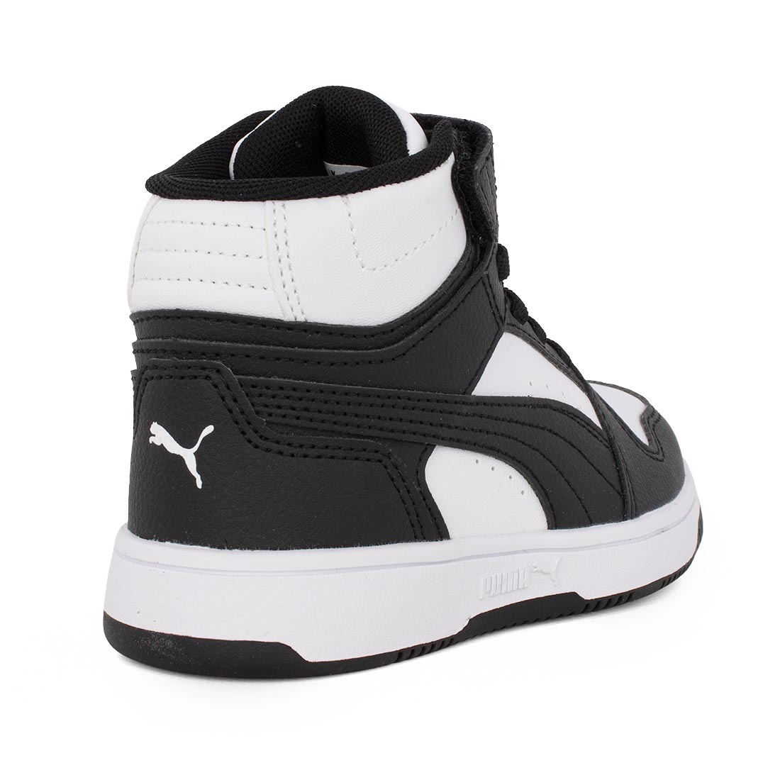 Puma Rebound Slam Mid AC+Ps 408801 01 Αθλητικό μποτάκι unisex σε οικολογικό δέρμα Λευκό-Μαύρο