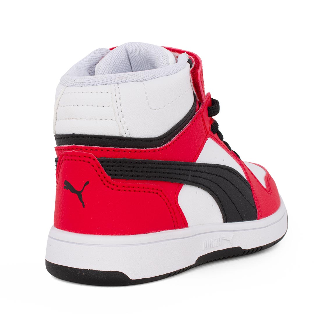 Puma Rebound Slam 40880104 Αθλητικό Μποτάκι  unisex σε οικολογικό δέρμα Λευκό Μαύρο Κόκκινο
