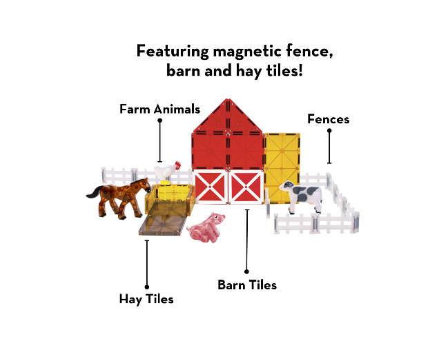 Magna-Tiles  Μαγνητικό Παιχνίδι Κατασκευών Farm Animals 25τμχ. για 3+ 22125