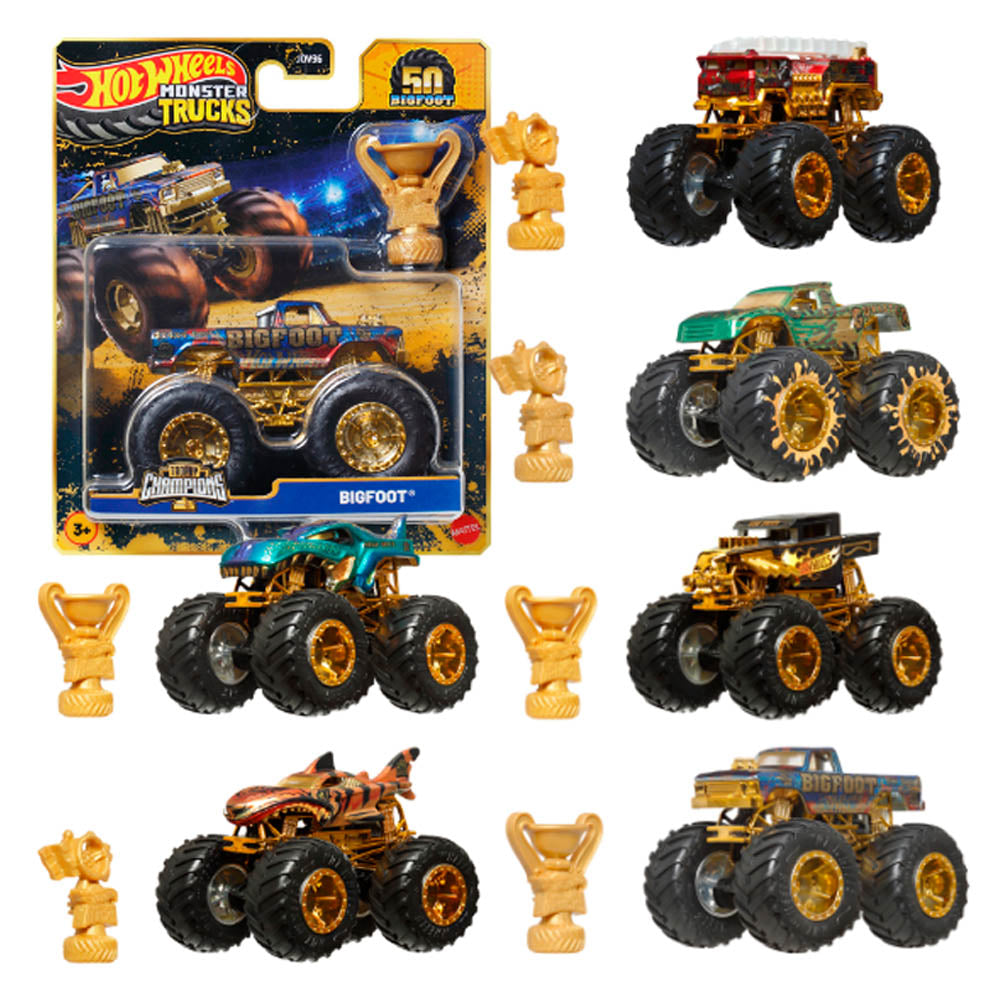 Mattel Hot Wheels Monster Trucks: Trophy Champions – 6 Σχέδια (JDV96)