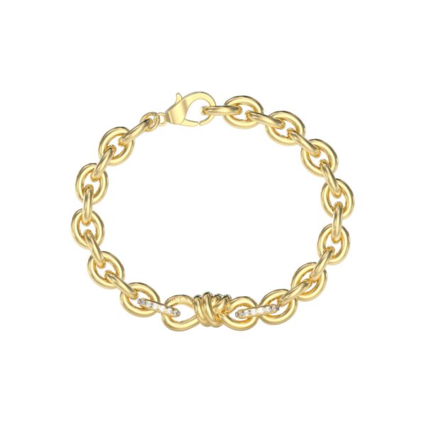 GUESS STEEL MODERN LOVE JUBB04006JWYGL Χρυσό Βραχιόλι Με Άπειρο