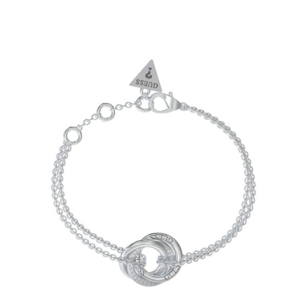 GUESS STEEL PERFECT JUBB04063JWRHL Ασημένιο Βραχιόλι Με Ενωμένους Κρίκους
