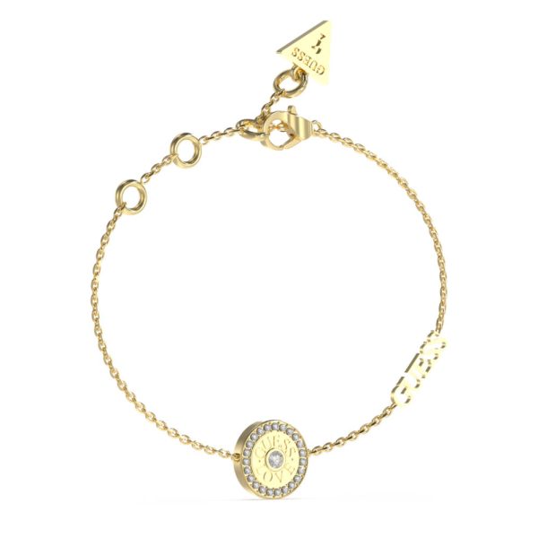 GUESS STEEL LOVE GUESS JUBB04082JWYGL Χρυσό Βραχιόλι Με Στρογγυλό Σχέδιο