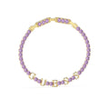 GUESS STEEL ARM PARTY JUBB04218JWYGAMT/U Χρυσό Βραχιόλι Με Λογότυπο & Μωβ Πέτρες