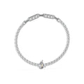 GUESS STEEL ARM PARTY JUBB04221JWRHT/U Ασημένιο Βραχιόλι Με Λευκές Πέτρες
