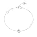 GUESS STEEL CALYPSO JUBB04456JWRHL Βραχιόλι Ασημένιο Με Πέτρα Και Λογότυπο