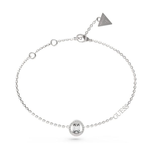 GUESS STEEL TINY DANCER JUBB04653JWRHL Βραχιόλι Ασημένιο Με Σχέδιο Και Λογότυπο