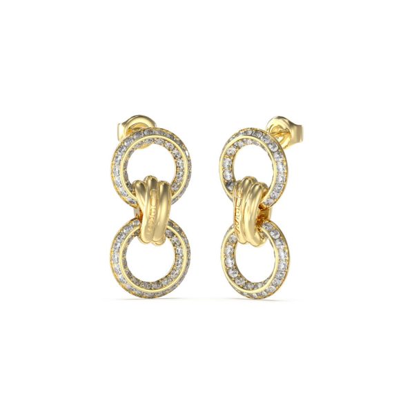 GUESS STEEL KNOT YOU JUBE04061JWYGT/U Χρυσά Σκουλαρίκια Με Πέτρες