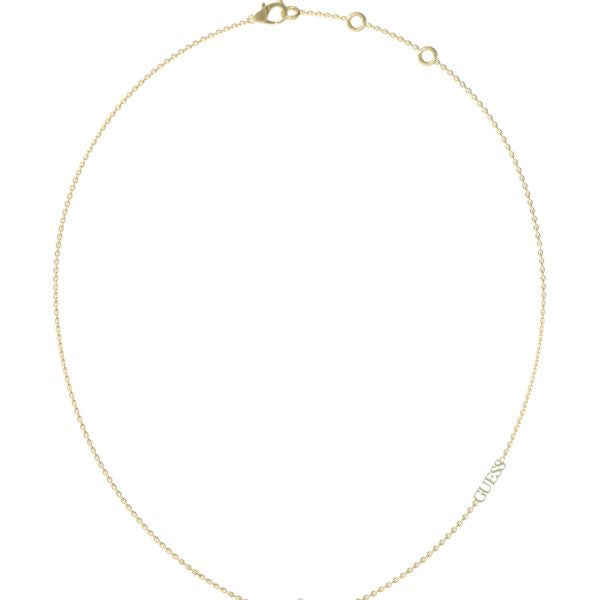 GUESS STEEL WHITE LOTUS JUBN04136JWYGWHT/U Χρυσό Κολιέ Με Λουλούδι