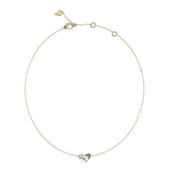 GUESS STEEL WONDERLIGHTS JUBN04413JWYGT/U Κολιέ Χρυσό Με Πέτρα Και Λογότυπο