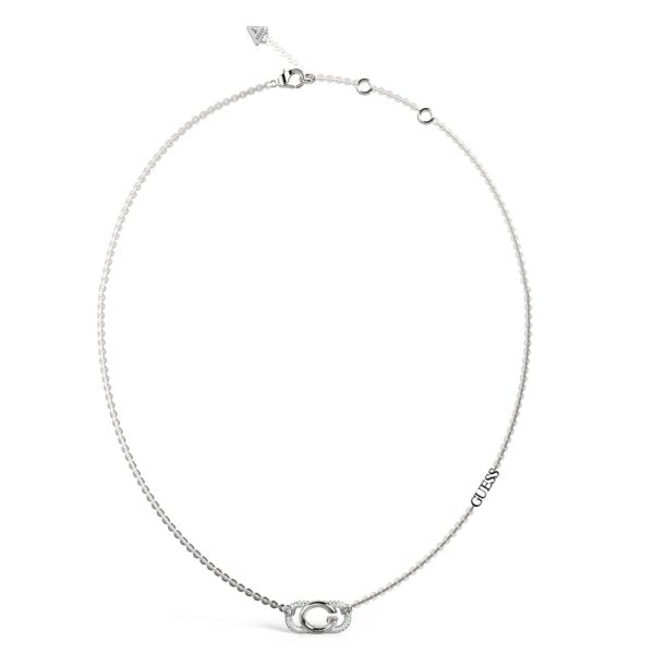 GUESS STEEL OH MY G JUBN04509JWRHT/U Κολιέ Ασημένιο Με Λογότυπα Και Πέτρες