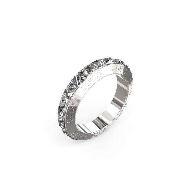 GUESS STEEL TRINITY JUBR04575JWRH-No.54 Δαχτυλίδι Ασημένιο Με Πέτρες