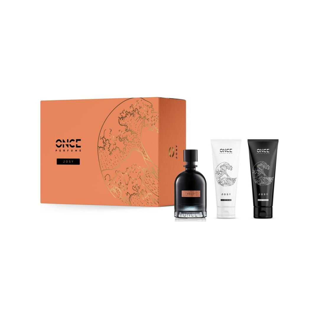 Once Perfume | JOSY Men Gift Set Eau De Parfum Intense 100ml + Body Wash 100ml + Body Milk 100ml | DRE4126