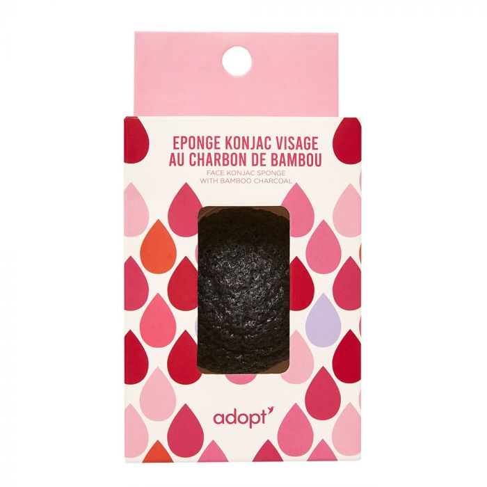 Charcoal Konjac Face Sponge Bamboo Adopt
