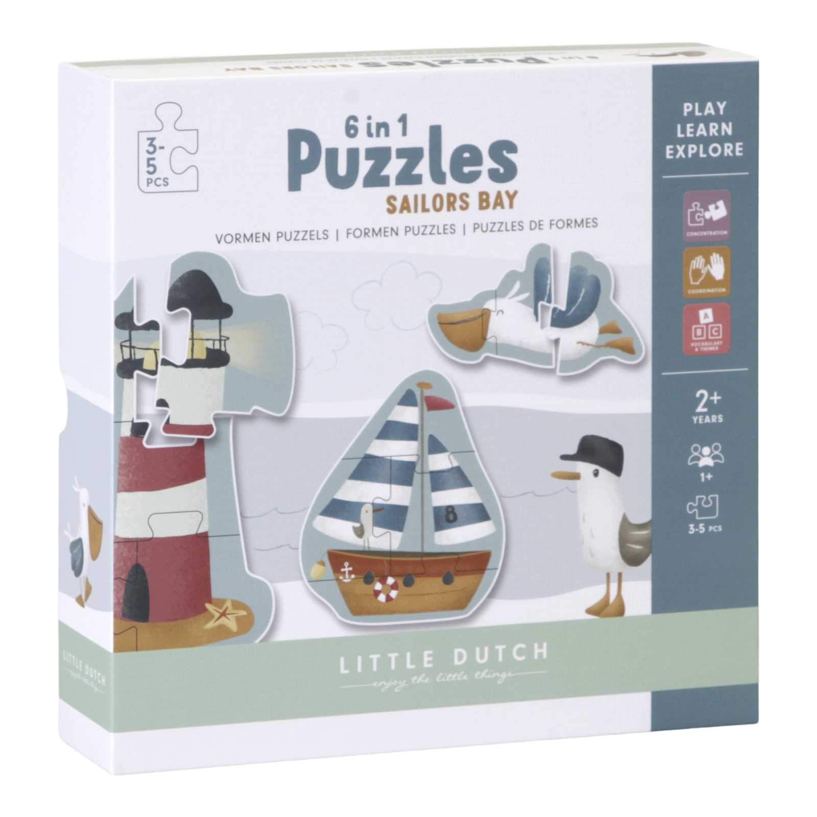 Little Dutch Παζλ 6 σε 1 Sailors Bay 24pcs LD4761