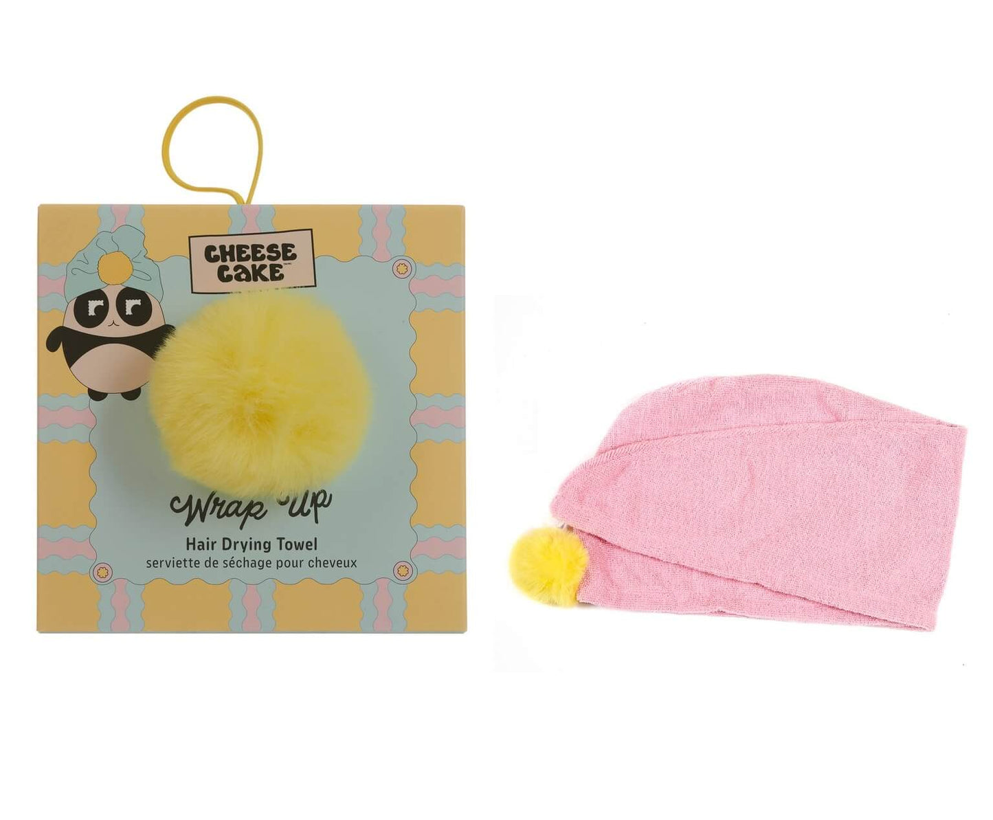 1pc Απορροφητική Πετσέτα-Τυρμπάν Για Στέγνωμα Μαλλιών Με Πομπομ - Ροζ | Cheesecake