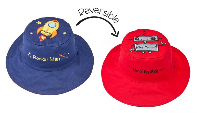 FlapJackKids  Καπέλο Διπλής Όψης UPF 50+ – Διαστημόπλοιο (Cotton) LUV0144