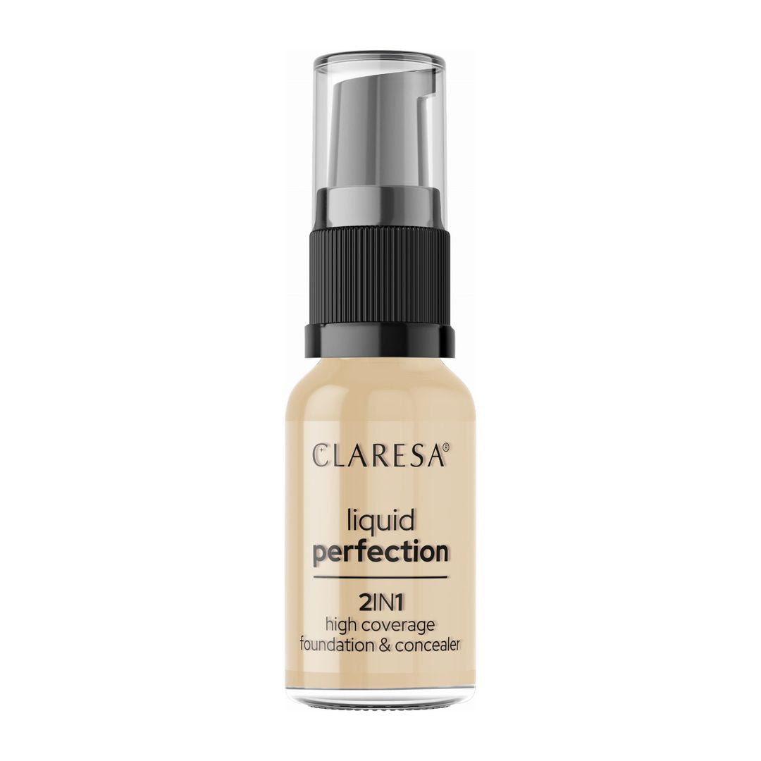 Claresa | LIQUID PERFECTION 2 In 1 High Coverage Foundation & Concealer No 103.5 Light Nude (18g) | CLLP18CFC1035