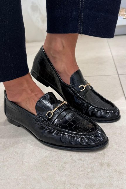 Loafer Cambridge Croco Μαύρο