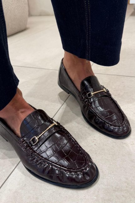 Loafer Cambridge Croco Καφέ