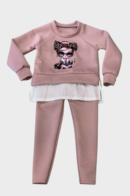 Lola Παιδικό Σετ με κολάν ροζ