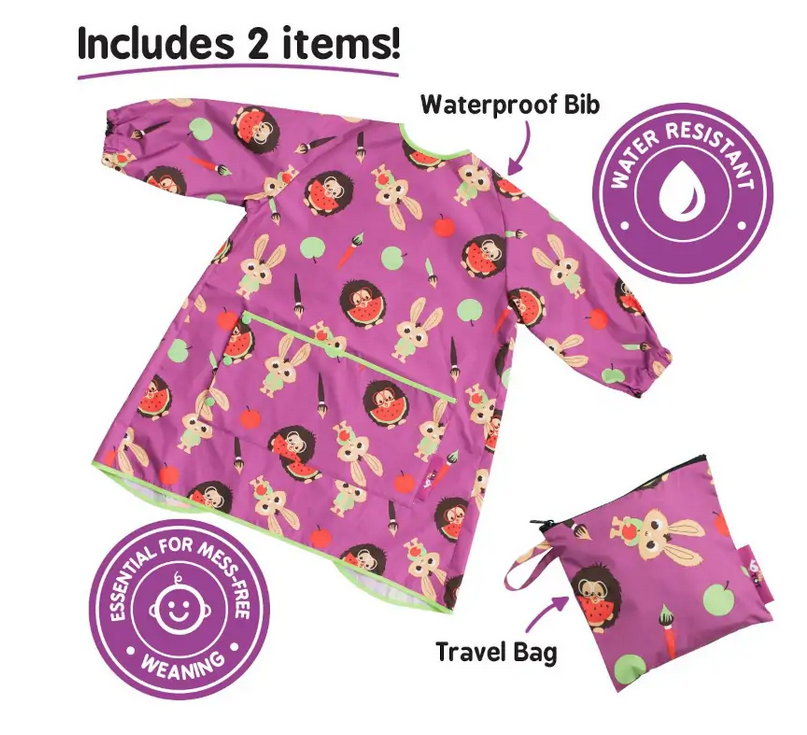 Tidy Tot Μακρυά Σαλιάρα Με Μανίκια Coverall Plum Purple 6m-3ετών LLBPP