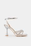 Πέδιλο Strappy Strass Ασημί