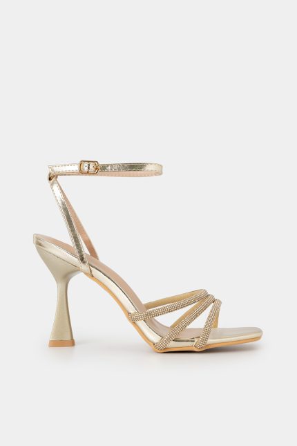 Πέδιλο Strappy Strass Χρυσό