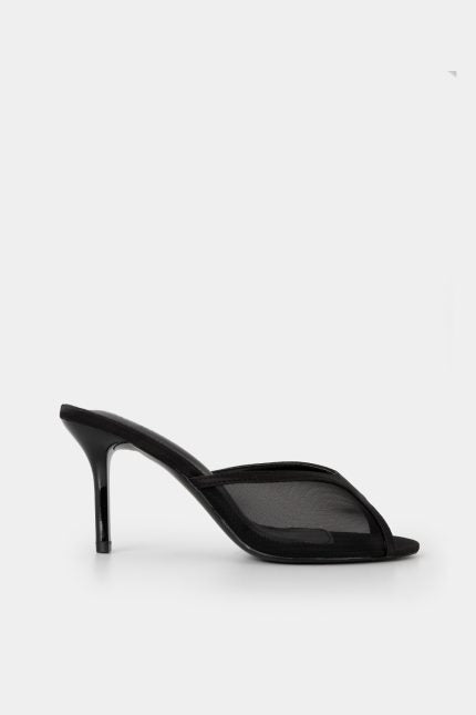 Mules Mesh Διαφάνεια Μαύρο