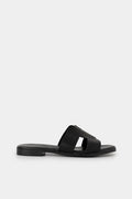 Παντόφλα Livia Flat Μαύρη