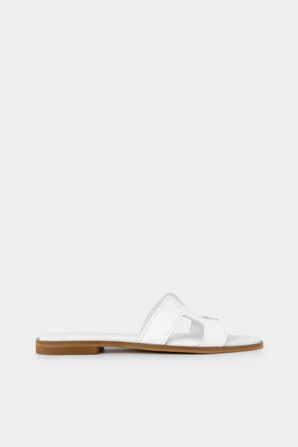 Παντόφλα Elise H-Cut Flat Λευκό