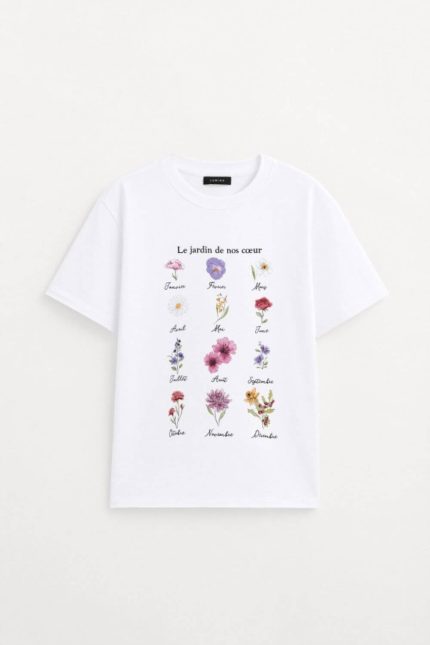 Lumina T-Shirt Flowers Λευκό