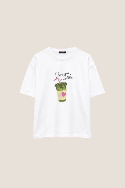 Lumina T-Shirt Love Matcha Λευκό