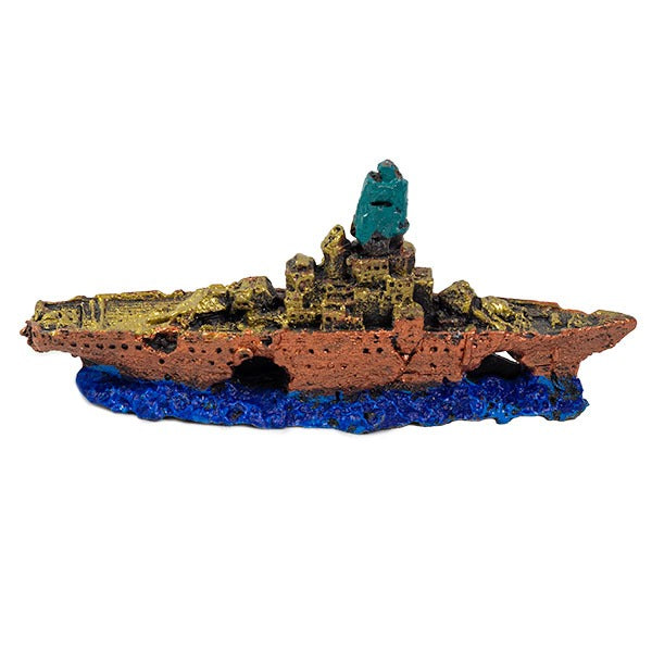 Petgreece Aquarium Decor - Διακοσμητικό Ενυδρείου Ναυάγιο Καταδρομικό 13x3x6cm