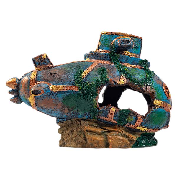 Petgreece Aquarium Decor "Happy Submarine" - Διακοσμητικό Ενυδρείου Υποβρύχιο 25x10x17cm
