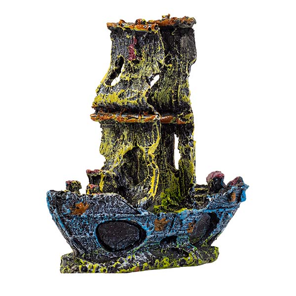 Petgreece Aquarium Decor - Διακοσμητικό Ενυδρείου Πλοίο Φάντασμα 12x4x11cm
