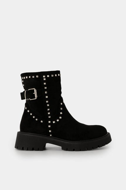 Μποτάκι Drosin suede τρουκς μαύρο