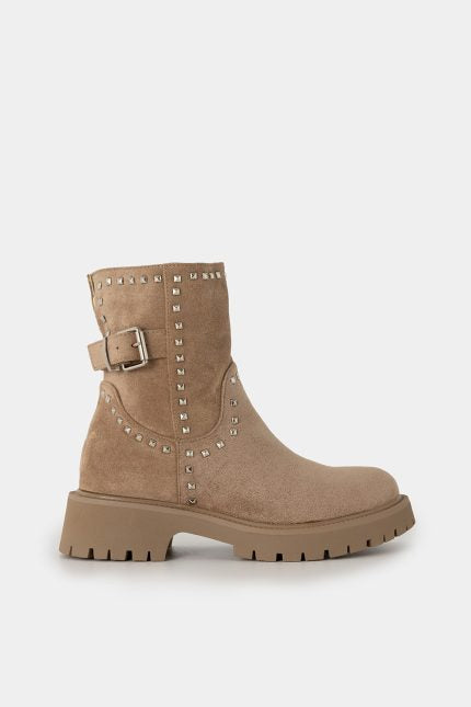 Μποτάκι Drosin suede τρουκς μπεζ