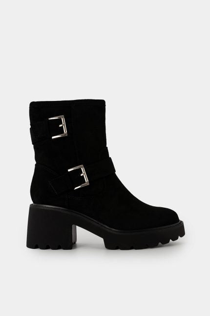 Μποτάκι Mican suede μαύρο