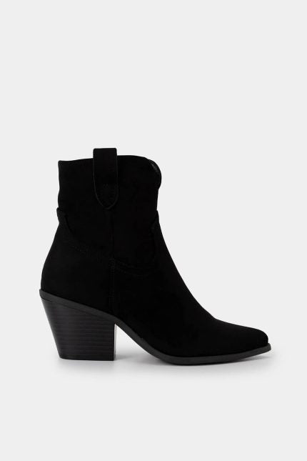 Μποτάκια western σε μαύρο suede