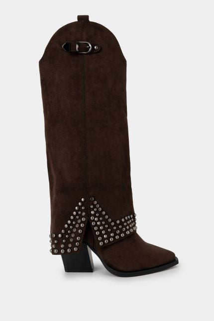 Μπότες Polan Western Καφέ Suede με Τρουκς
