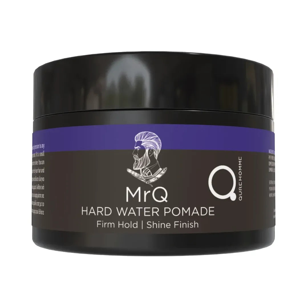 QURE | MrQ Hard Water Pomade - Firm Hold & Shine Finish 100ml | Professional Styling | QHWPFHSF