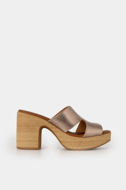 Mules Jeina metallic μπρονζέ