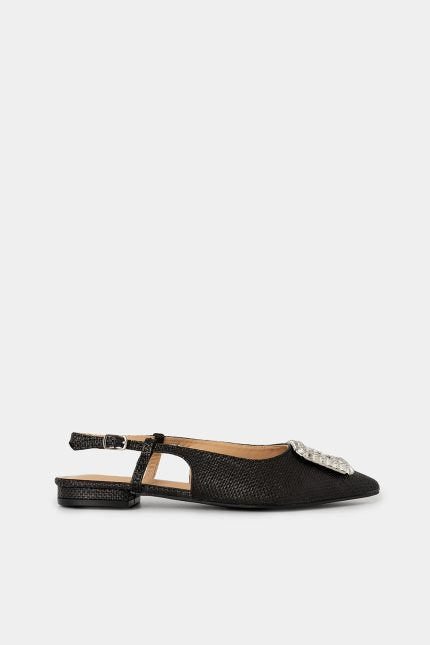 Mules Karlin μυτερό strass μαύρο