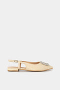 Mules Karlin μυτερό strass μπεζ