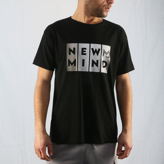 Ανδρικό T-shirt με στάμπα – Μαύρο & Άσπρο, 100% Βαμβάκι