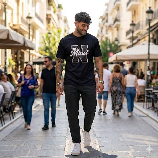 Ανδρικό T-Shirt New Mind 100% Βαμβάκι