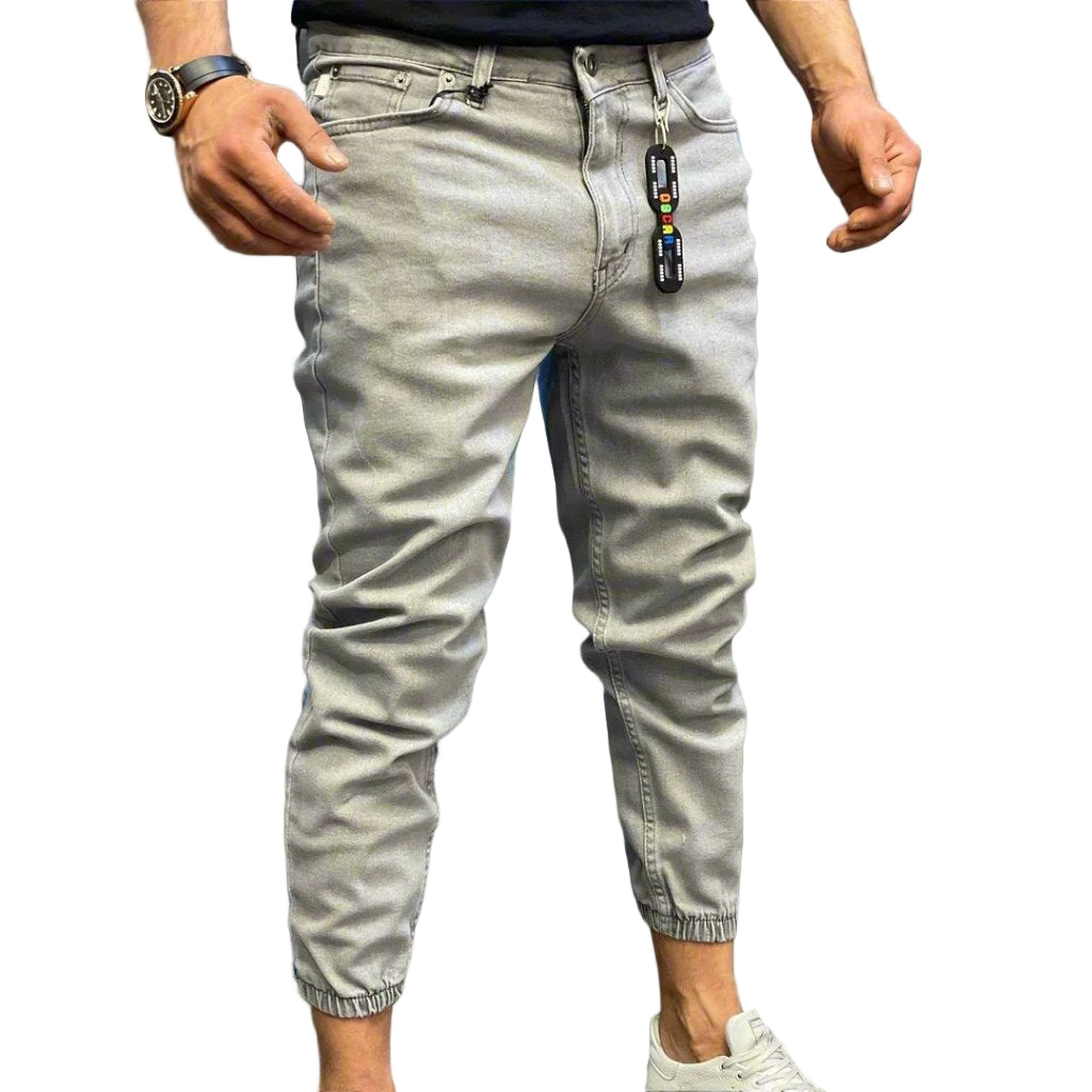 Jeans Γκρι με Λάστιχο στο Τελείωμα| OSCAR | OS6199