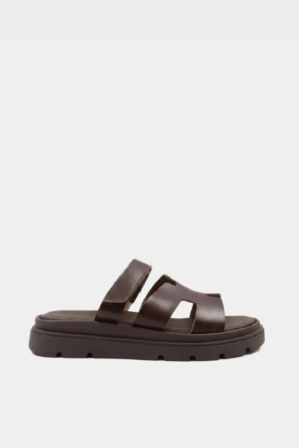 Παντόφλα Noa H-Cut Flatform Καφέ